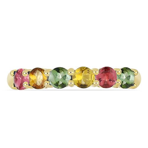 BUY 14K GOLD RING WITH MULTI TOURMALINE GEMSTONE